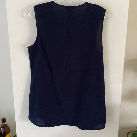 BANANA REPUBLIC navy blue tank top sleeveless blouse M factory - Picture 3 of 4